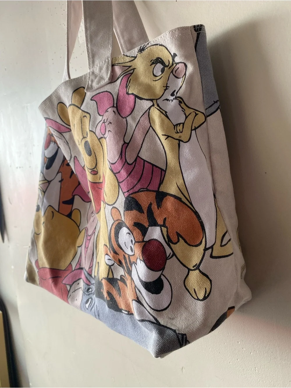 Disney Store Winnie The Pooh Friends Canvas Tote Bag Shopper Y2K OS